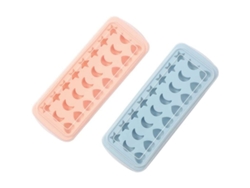 2026altiro-moldes De Silicona Para Cubitos De Hielo Con Forma De Corazón Y Luna Para Chocolate, Pasteles Y Jabón (hazlo Tú Mismo) Con Tapa Rosa Y Azul.