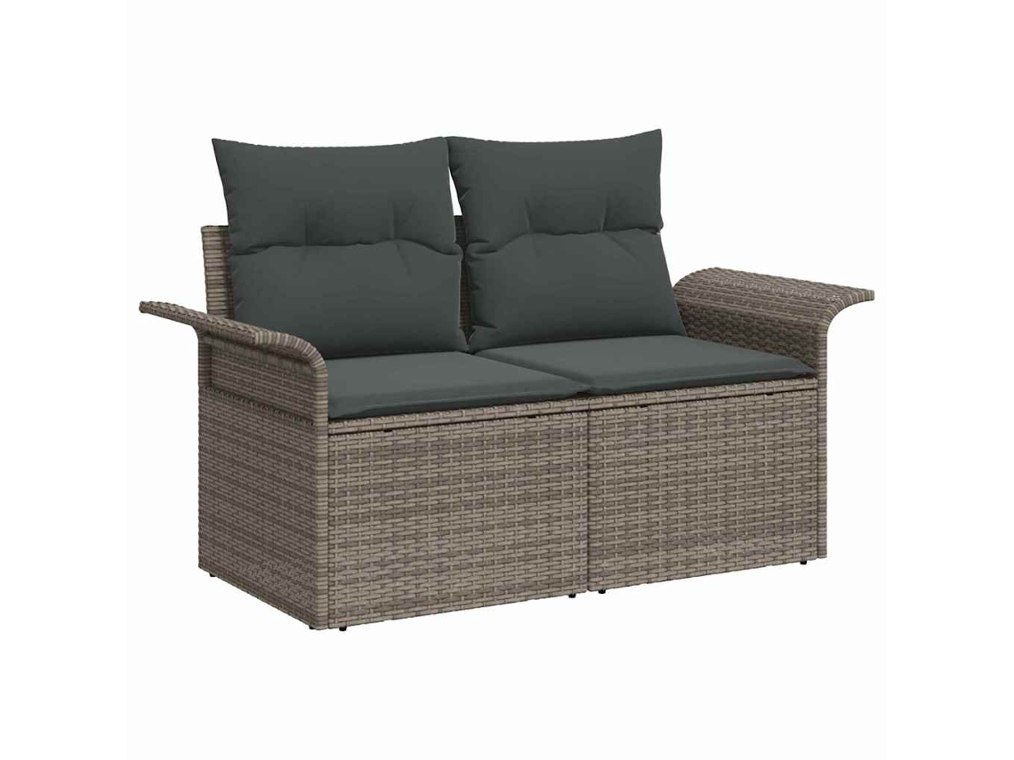Maison Exclusive - Conjunto De Sofá De Jardín 10 Pcs Gris Rattan De Poliéster