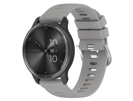 Correa de reloj inteligente para Garmin Venu SQ 20 mm Silicona de color sólido con textura cruzada (Gris claro)