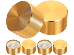 Juego De 6 Perillas De Volumen De Aluminio Dorado Para Guitarra Eléctrica, Fácil De Instalar Y Duradero.