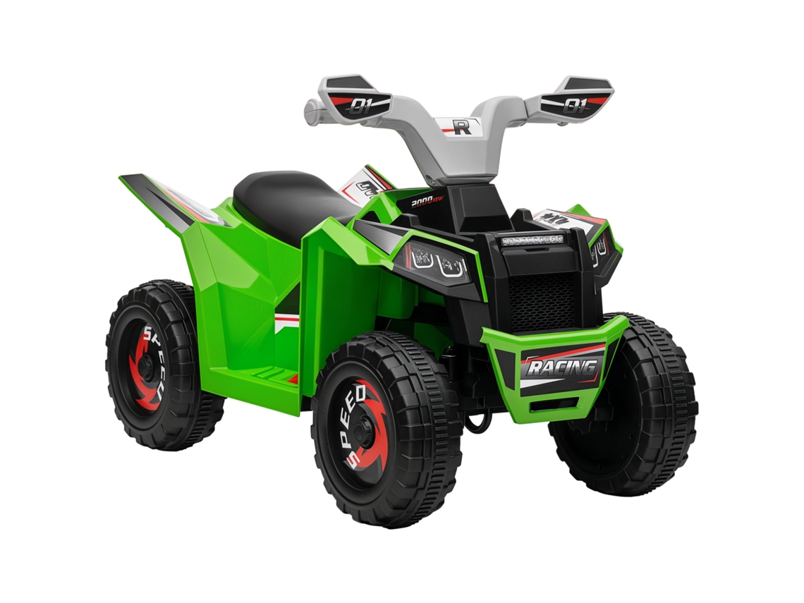 Quad Eléctrico Para Niños, 6v, 18-36 Meses, Marcha Adelante Y Atrás, Verde, 70x41.5x48.5