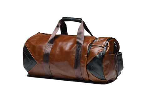 KOHREE Bolsas de viaje Retro de PU para hombre, bolso de mano deportivo, bolsas de lona para senderismo cortas, bolsas de cubo impermeables informales