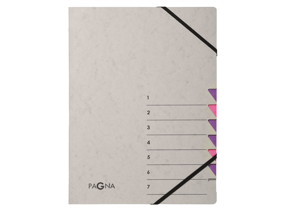 Carpeta Organizadora PAGNA Easy Grey A4 7 Compartimentos Gris/Púrpura