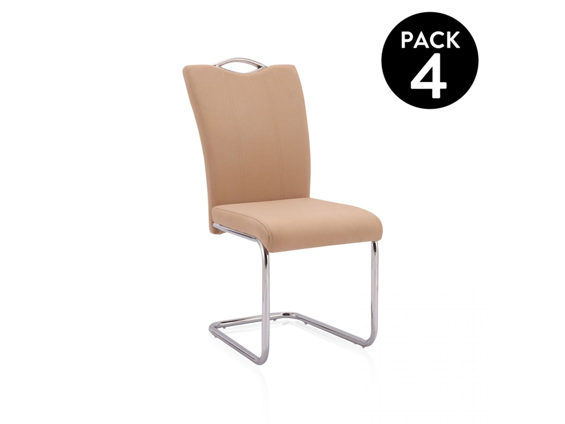 Pack 4 sillas de comedor Dana Tex Beige 61 x 98 x 44 cm