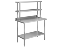 Mesa de trabajo de cocina con estante 120x60x150cm acero inoxidable DKD HOME DECOR