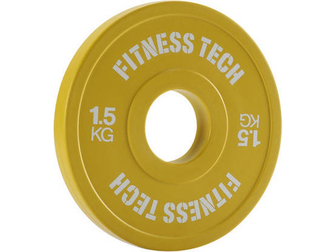 Disco de Musculación FITNESS TECH Plate Fraccionário Amarillo (1,5 kg)