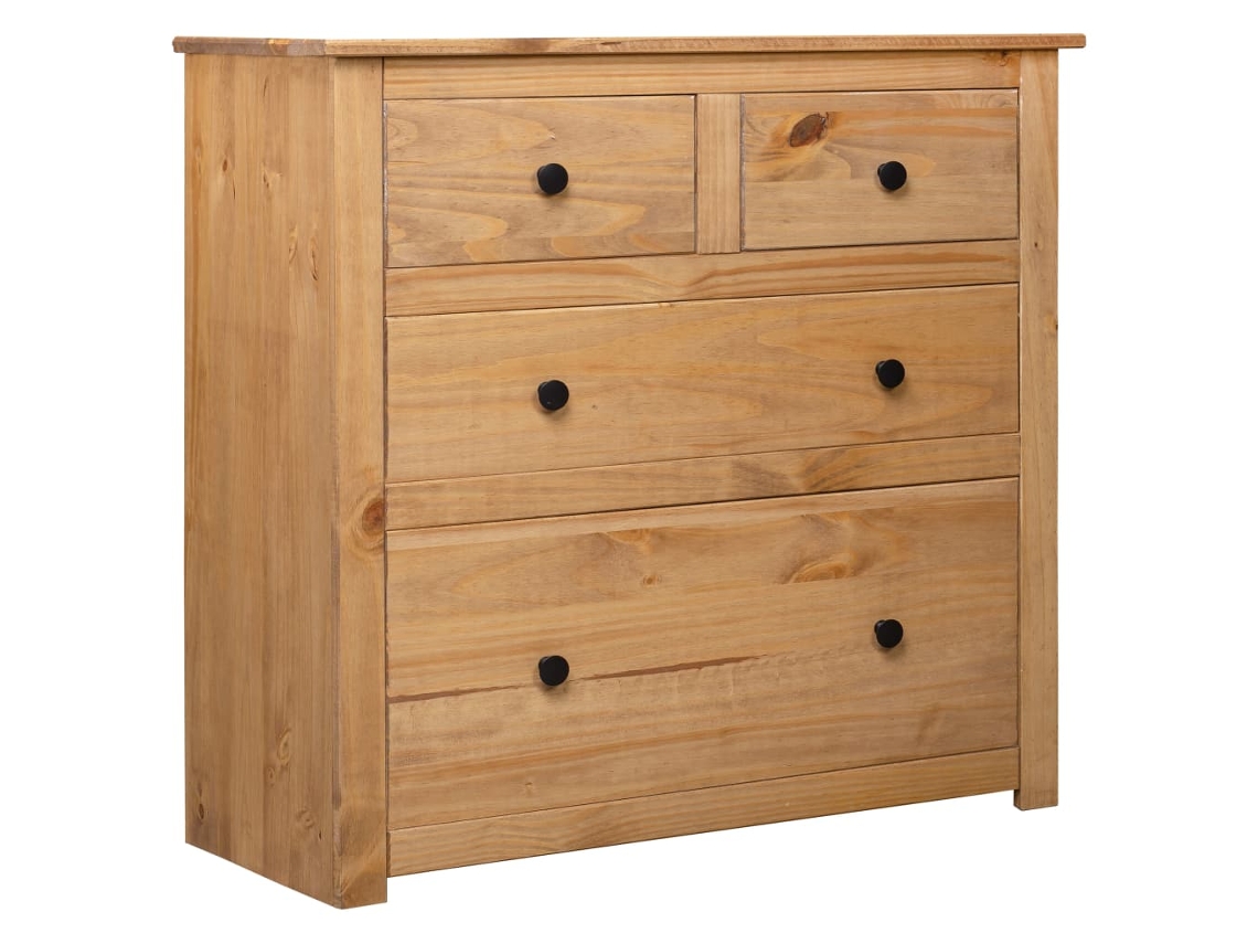 Aparador De Madera Maciza De Pino Estilo Panamá 80x40x83 Cm