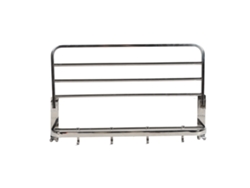 Toallero plegable doble de acero inoxidable para baño, con ganchos, para montar en la pared.
