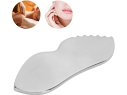 Ferramenta De Gua Sha Facial De Aço Inoxidável Com Dentes De Pente Para Massagem Facial, Cervical E Labial Plata