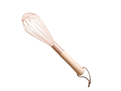 Batidor de huevos de acero inoxidable con mango de madera para mezclar en la cocina y batir con cuerda Kofihety
