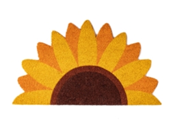 Felpudo exterior “girasol” de coco con base antideslizante de PVC Felpudo con forma original Medidas : 70 cm x 40 cm x 1,5 cm Amarillo FISURA