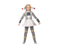 Disfraz de Agente Espacial gris con muñequeras para niña