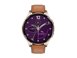 Reloj inteligente con llamadas Bluetooth, reproducción de música, notificaciones, alertas y monitorización de ECG, color marrón Yizhood