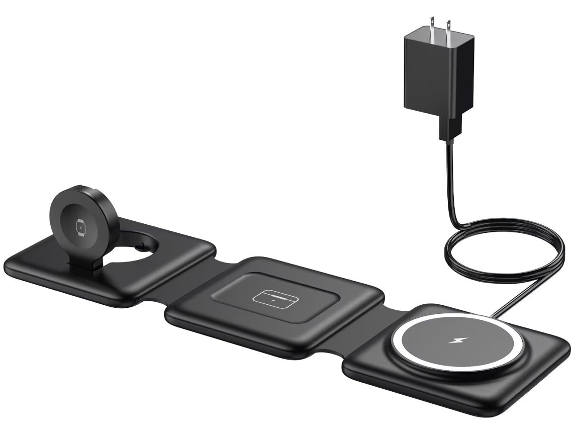 Estación De Carga Dispositivos Base Sin Para Apple Yemaesre Magnética Negro