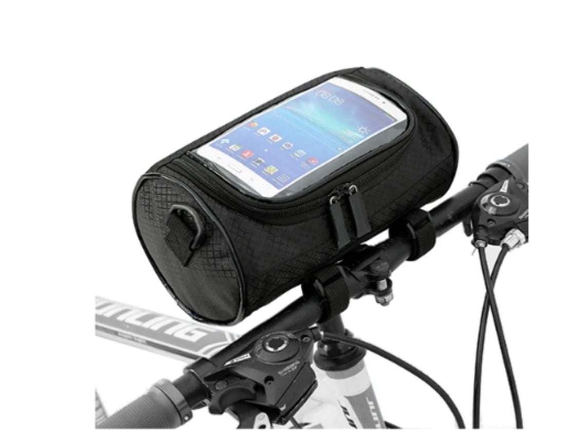 Bolsa impermeable para manillar de bicicleta con correa de hombro extraíble, negra y transparente SAISIYIKY