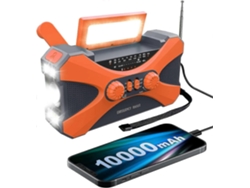 Radio de emergencia de 10000 mAh, radio solar de manivela, radio meteorológica portátil AM/FM/NOAA con cargador de teléfono y linterna Olysi Shop