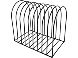 Organizador De Escritorio De Hierro Negro Con Estantes Verticales Multifuncionales Para Almacenamiento De Archivos.