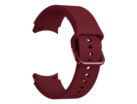 Correa de reloj inteligente para Samsung Galaxy Watch4 Classic de 42 mm con hebilla colorida de silicona universal (rojo vino)