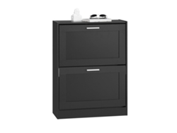 Zapatero estrecho Fsr137 Sch con 2 solapas, 60 x 25 x 80 cm, color negro Sobuy