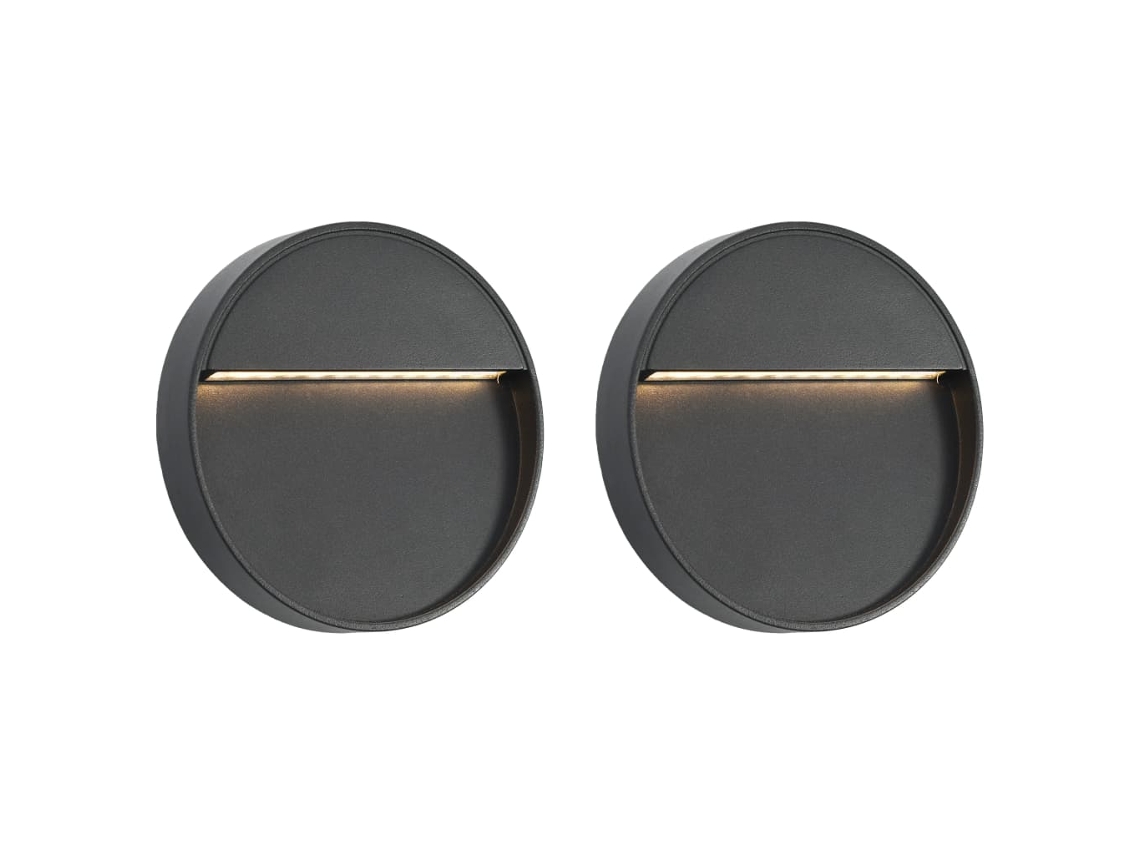 Conjunto 2 Farola Jardin VIDAXL Negro Aluminio