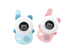 TECHKIDZ Pareja de walkie talkies para niños con pantalla LCD retroiluminada Modelo Miau Azul