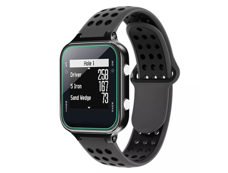 Correa Smartwatch para Garmin Approach S20 Silicona Perforada Transpirable Bicolor (Gris + Negro)