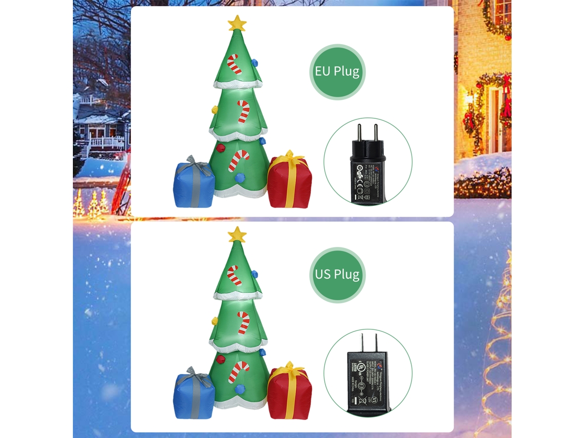Árbol De Navidad Hinchable Con Luces Led, 1,8 M, Con Cajas De Regalo Para Decorar El Jardín O Patio.