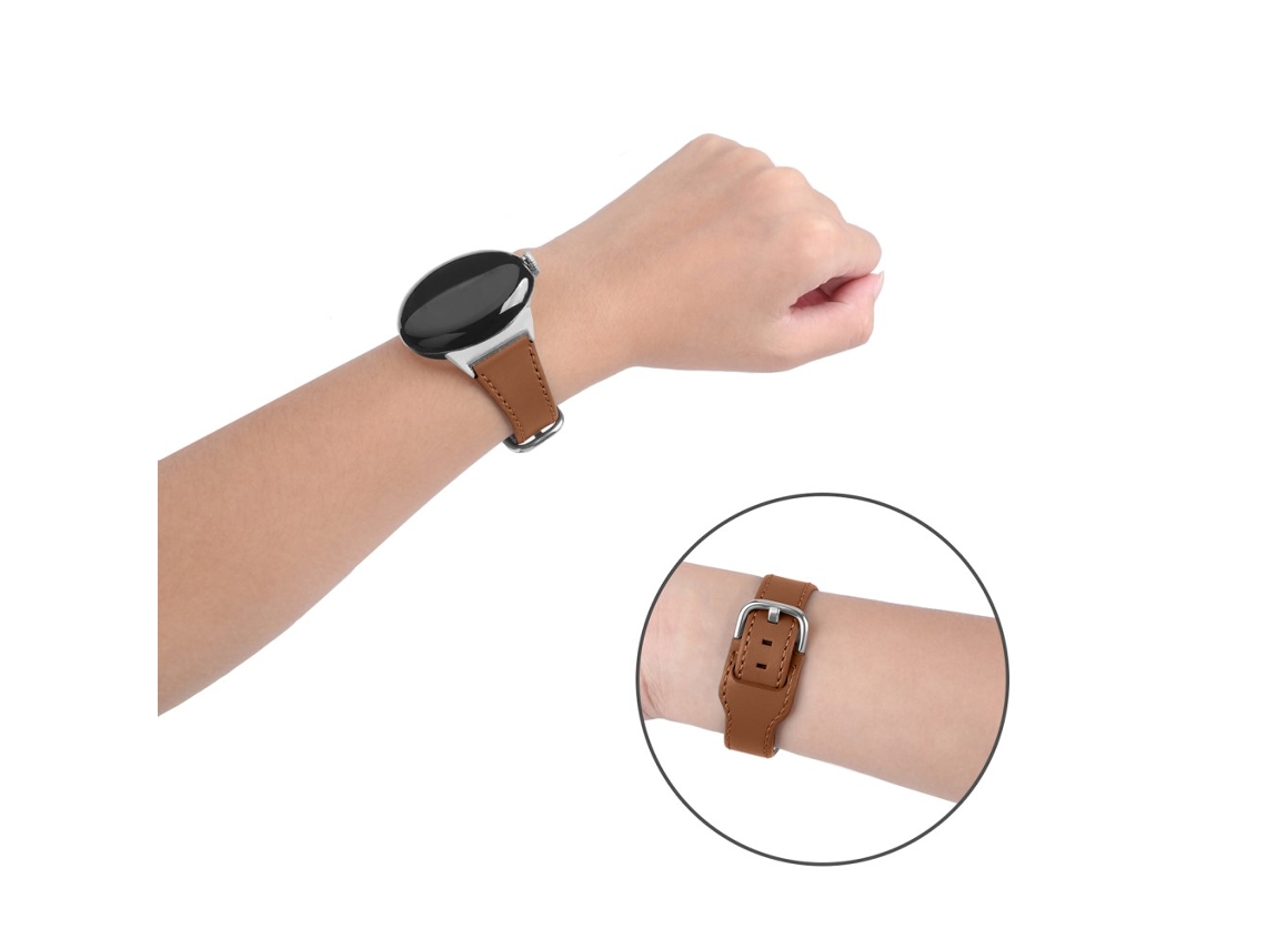 Correa de piel auténtica para Google Pixel Watch - castaño