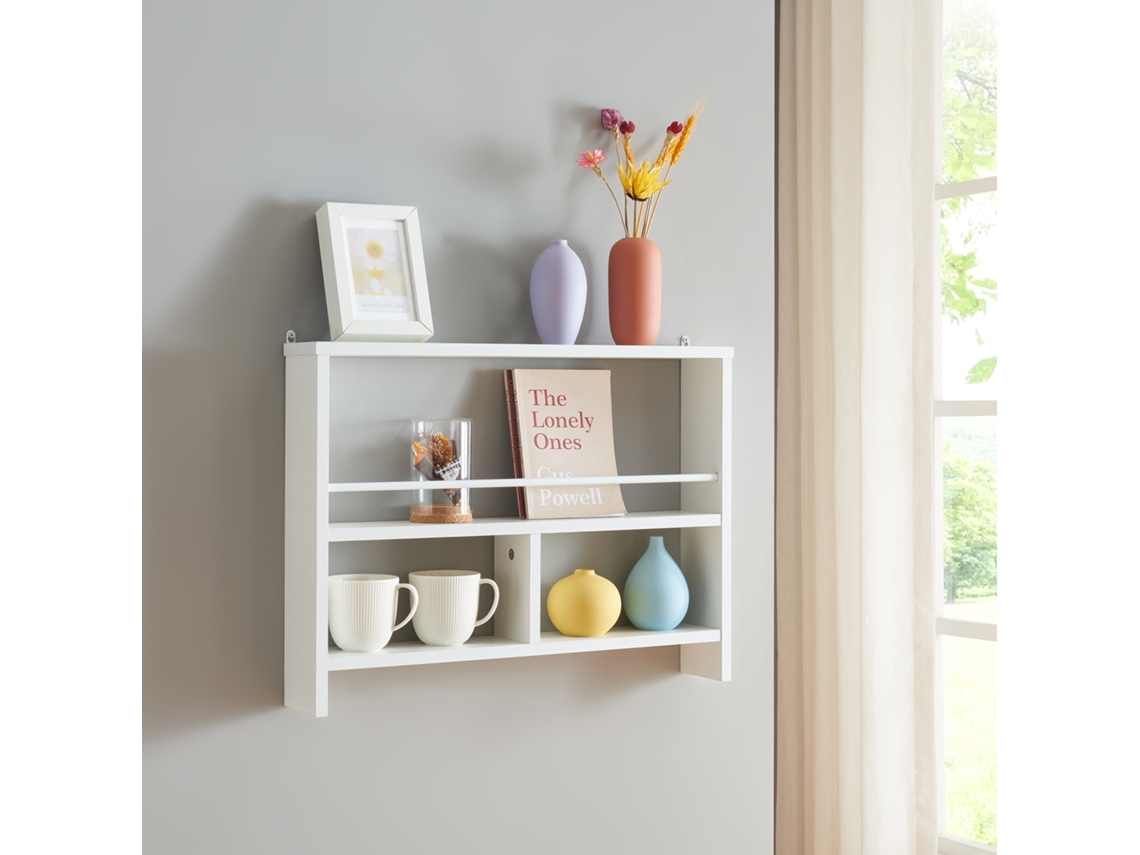 Estantería mural Piteå de 3 niveles 60x10,5x45cm - Blanco [EN.CASA]