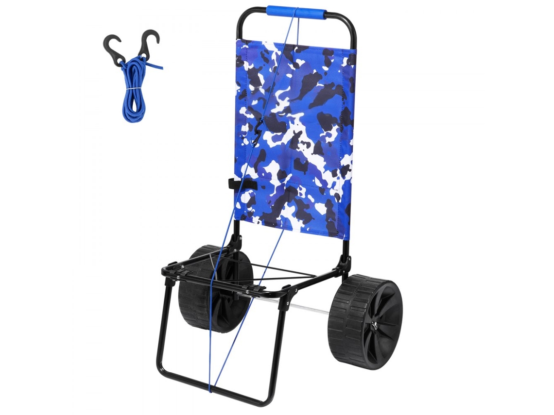 Carro plegable de acero para playa, jardín o pesca con ruedas de espuma hasta 31 kg Tekmaquinas