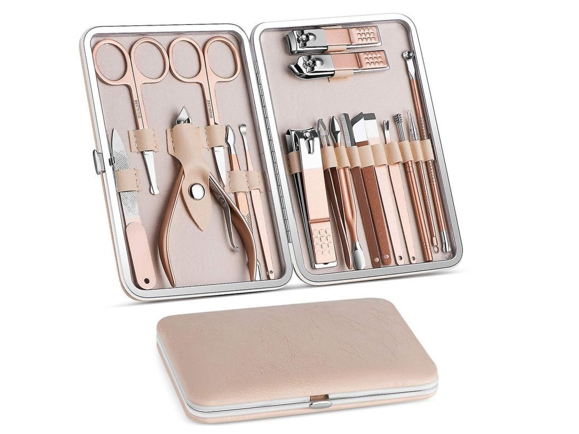 Kit Profesional 18 En 1 De Manicura Y Pedicura Con Estuche De Viaje De Lujo Para Hombres Y Mujeres.