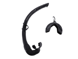 Tubo de snorkel plegable de silicona negra para buceo y natación.