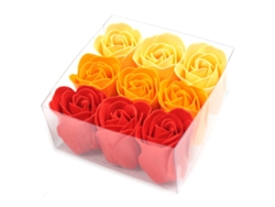 Set de 9 Flores de Sabão Rosas Pêssego 9X9X4.5 Cm