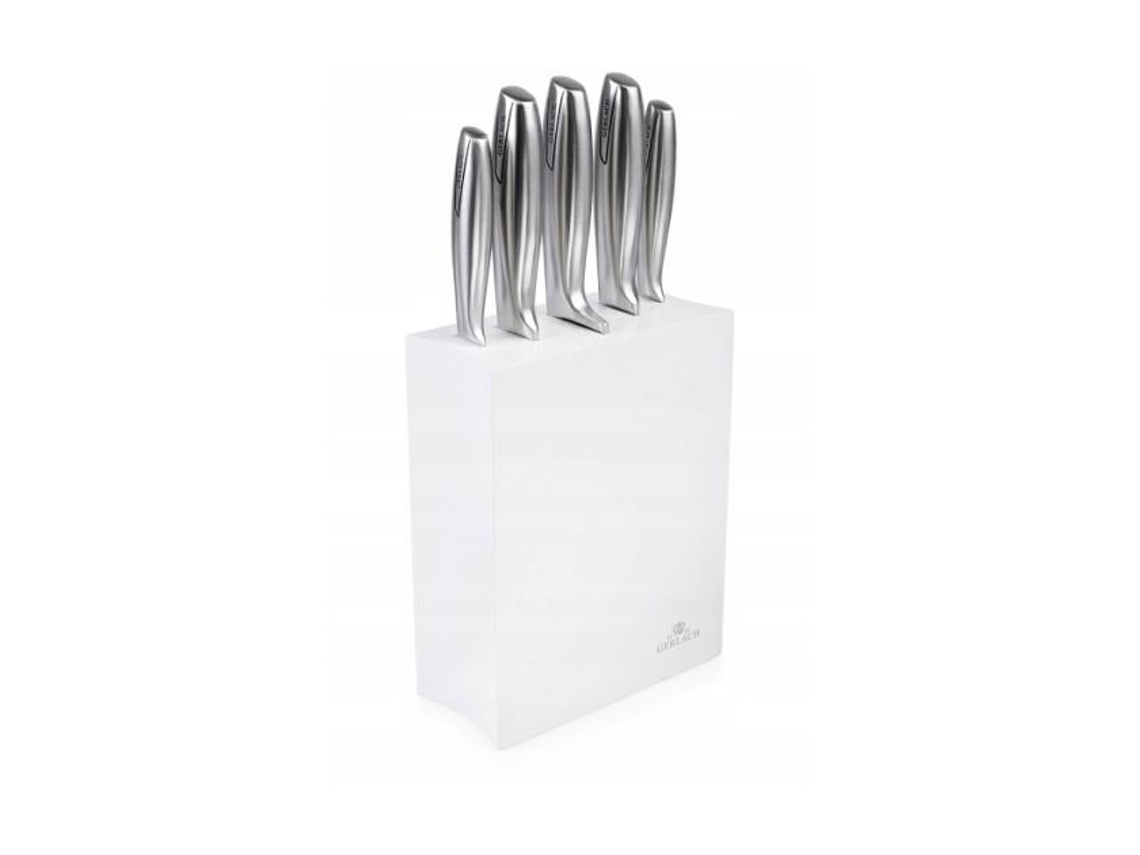 Gerlach (alemán). Juego de cuchillos de cocina de 5 piezas. Blanco moderno.