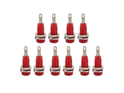 10 unidades de conector banana de 2 mm J.40003 para panel con adaptador de pines extendidos para instrumentos electrónicos (rojo)