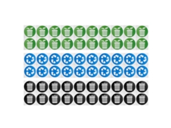 60 Pegatinas De Reciclaje Para Cubos De Basura - Pvc, 10 Cm, Verde/azul/negro - Organiza Tu Espacio