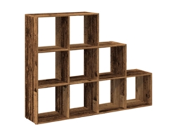 Librería de madera de 3 niveles con separadores, fabricada con madera recuperada, EXCLUSIVA DE LA CASA (99 x 29 x 99 cm)