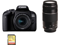 Kit Cámara Réflex CANON EOS 800D EF-S 18-55mm F4-5.6 IS STM + EF 75-300mm F4-5.6 III + SD de 32G