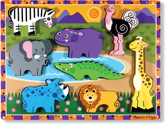 Puzzle MELISSA y DOUG Wooden Chunky Puzzle - Safari Animals
