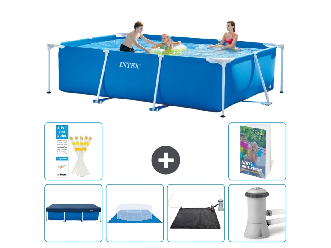 Intex Piscina Com Estrutura Retangular - 300x200x75 Cm - 7-peças S40