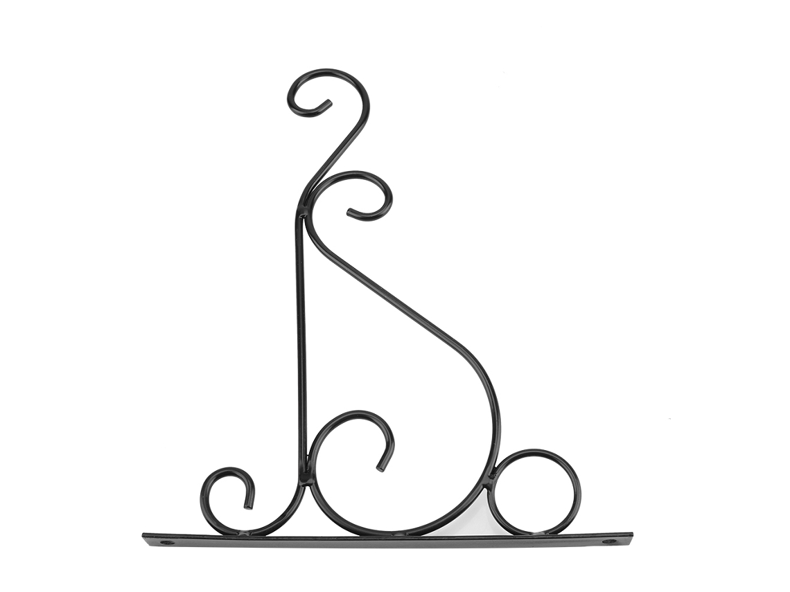 Soporte De Pared Para Plantas De Hierro, Gancho Para Colgar, Decoración Floral, Jardín, Hogar, 30x21cm, Negro
