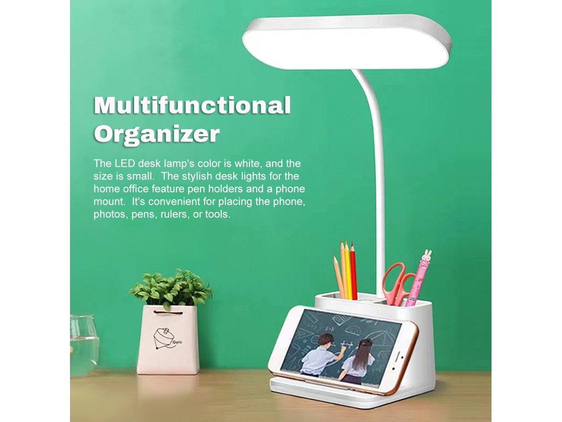 Lámpara de oficina 2026 con brazo flexible ajustable, 3 modos, LED recargable para el hogar y la oficina.