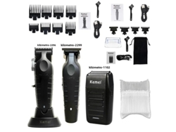 (set 3 Negro) Afeitadora Eléctrica Y Cortadora De Cabello Para Hombres Cortadora De Cabello Profesional