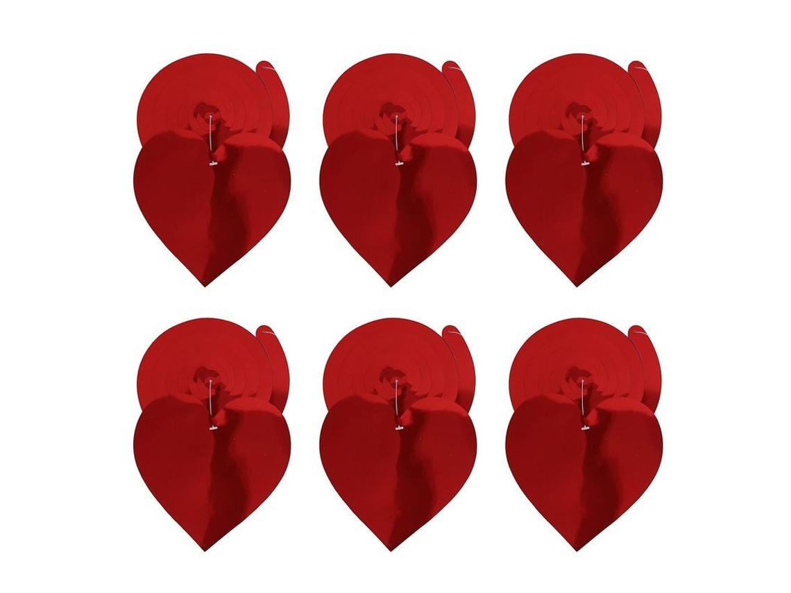 Juego De 6 Adornos Para Fiesta De San Valentín, Corazón Reflectante, Papel Reutilizable.