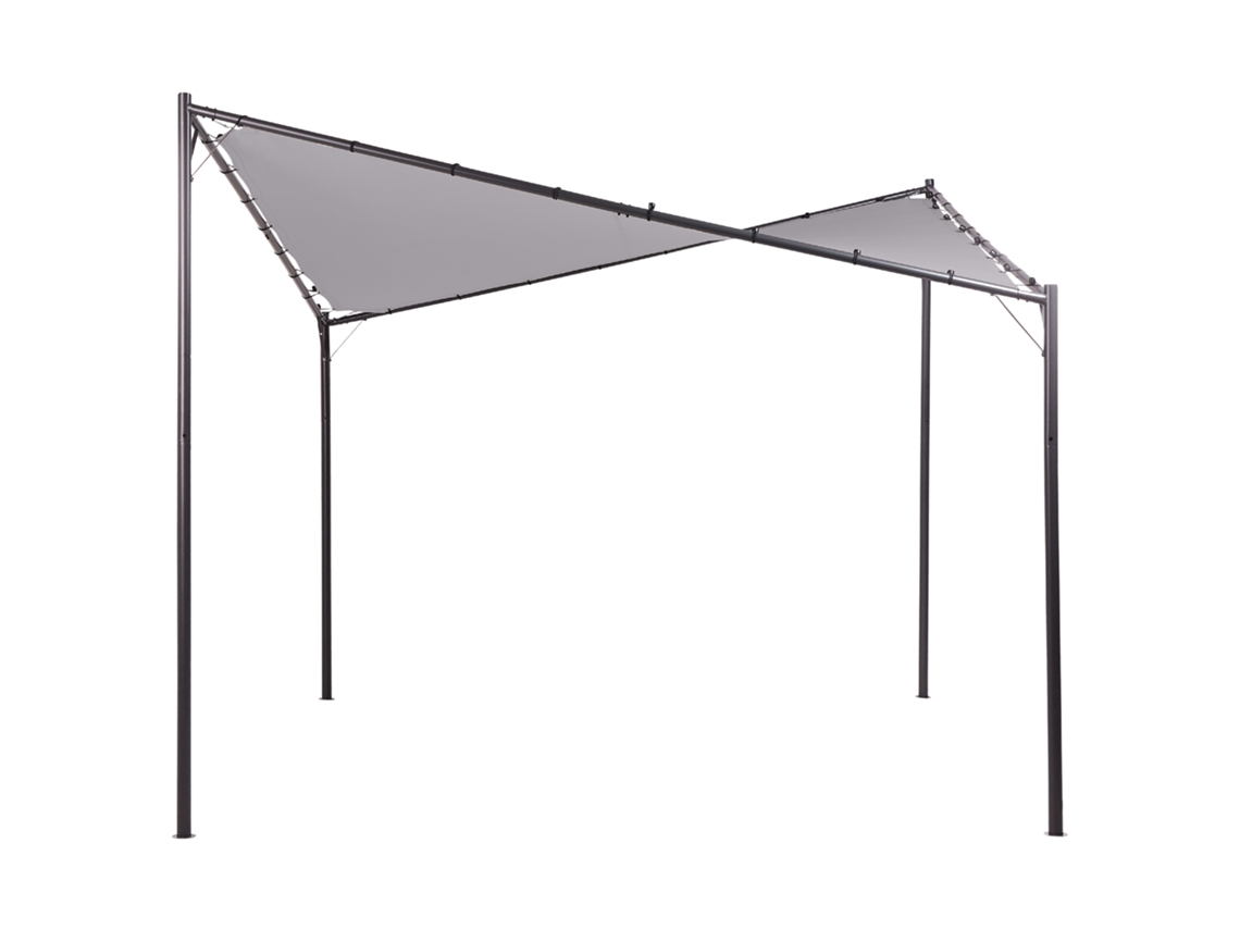 Pérgula De Jardim Aventine Metal 300 Cm 300 Cm Cinzento