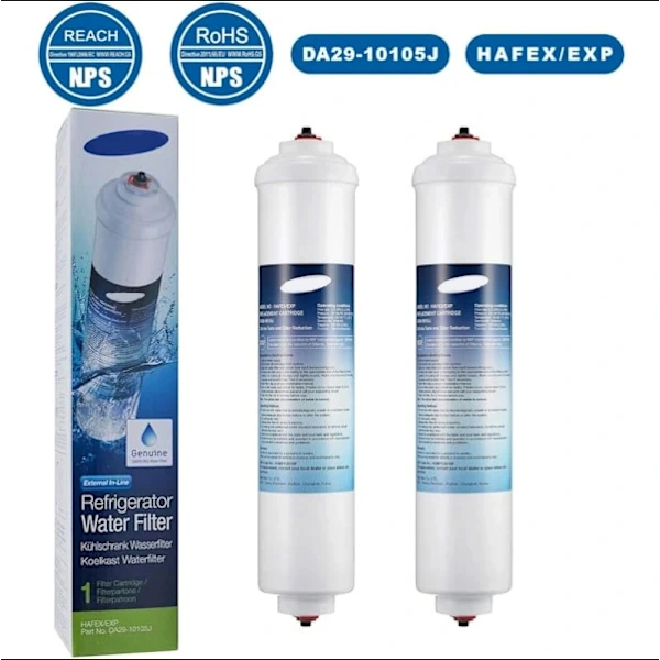 Paquete de 2 filtros de agua para refrigeradores Samsung DA29 10105j, Hafex/Exp Wsf 100, DA99 02131b, EF9603, Haier, LG Jortmrd (pa)