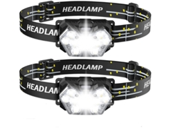 2 faros delanteros Yizhood de 2000 lúmenes, 6 modos, ligeros y ajustables, resistentes al agua IPX5 (negro)