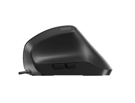 Ratón Ergonómico Óptico NILOX MOUSB3013 (Negro - USB)