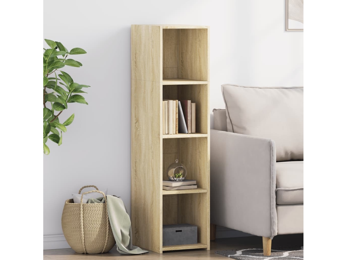 Aparador Alto Madera De Ingeniería Roble Sonoma 30x41x124 Cm