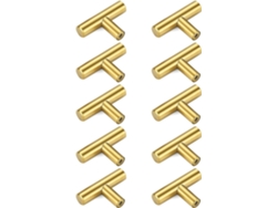 10 Pomos De Cajón En Forma De T Doradoss Con Forma De T, Asas De Aleación De Un Solo Agujero Para Gabinetes Elegantes,